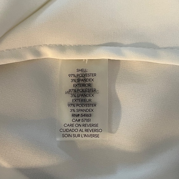 Calvin Klein Basic Career White Black Trim Sleeveless Blouse L - Picture 11 of 13